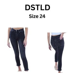 DSTLD NWT High Rise Button Fly Skinny Jeans Vintage Black Size 24